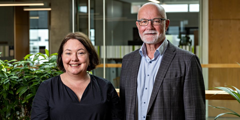 Per B. Christensen, bestyrelsesformand for VIA University College, og Hanne Roed, næstformand.