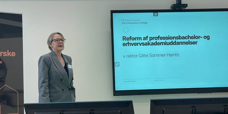 Gitte Sommer Harrits holder oplæg til temaeftermiddag på Campus Holstebro